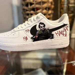 Hand made joker theme Air Force ones